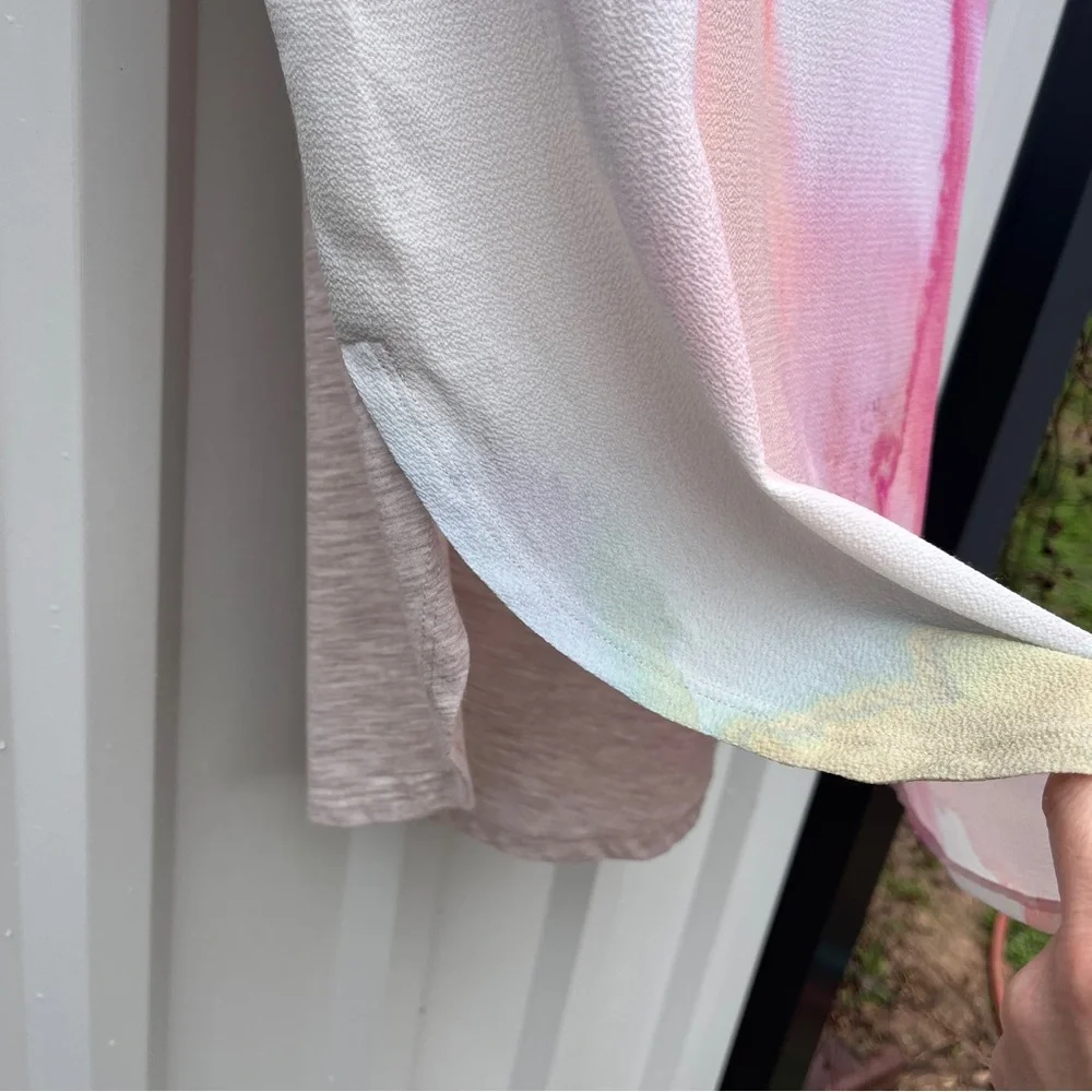 Anthropologie Blouse Tie Dye Tuscany Boatneck Gray Sleeveless Tunic Womens S - Picture 5 of 12